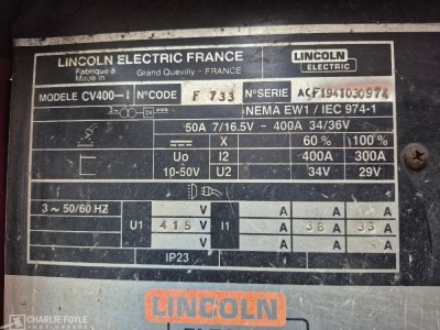 Lincoln Electric Idealarc CV400-1 Mig Welder - 5