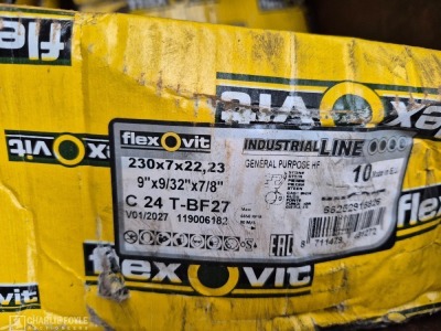 Approx 200 Flexovit General Purpose 7mm Grinding Discs and Steel Stillage - 4