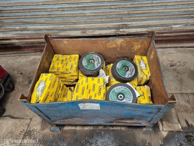 Approx 200 Flexovit General Purpose 7mm Grinding Discs and Steel Stillage - 8