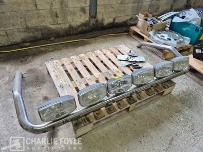 LA Lightbars 6 Spotlight Chrome Roof Bar