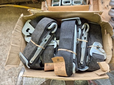 Qty Misc Parts - Hub Caps, Straps, Buckles, Brake Pads & Container Lock - 8
