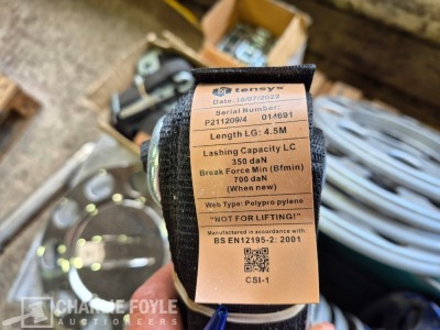 Qty Misc Parts - Hub Caps, Straps, Buckles, Brake Pads & Container Lock - 9