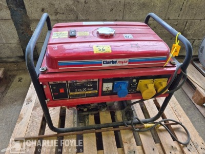 2009 Clarke Power FG350 230/115 Volt Petrol Generator