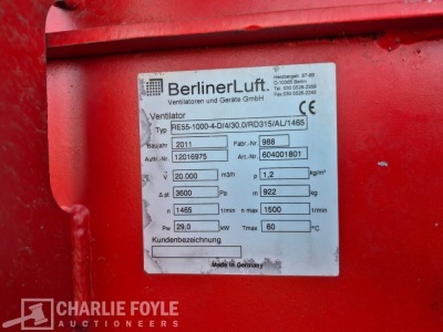 2011 Berlinerluft RESS-1000-4-D/4/30,0/RD315/AL/1465 Ventilator Unit - 9